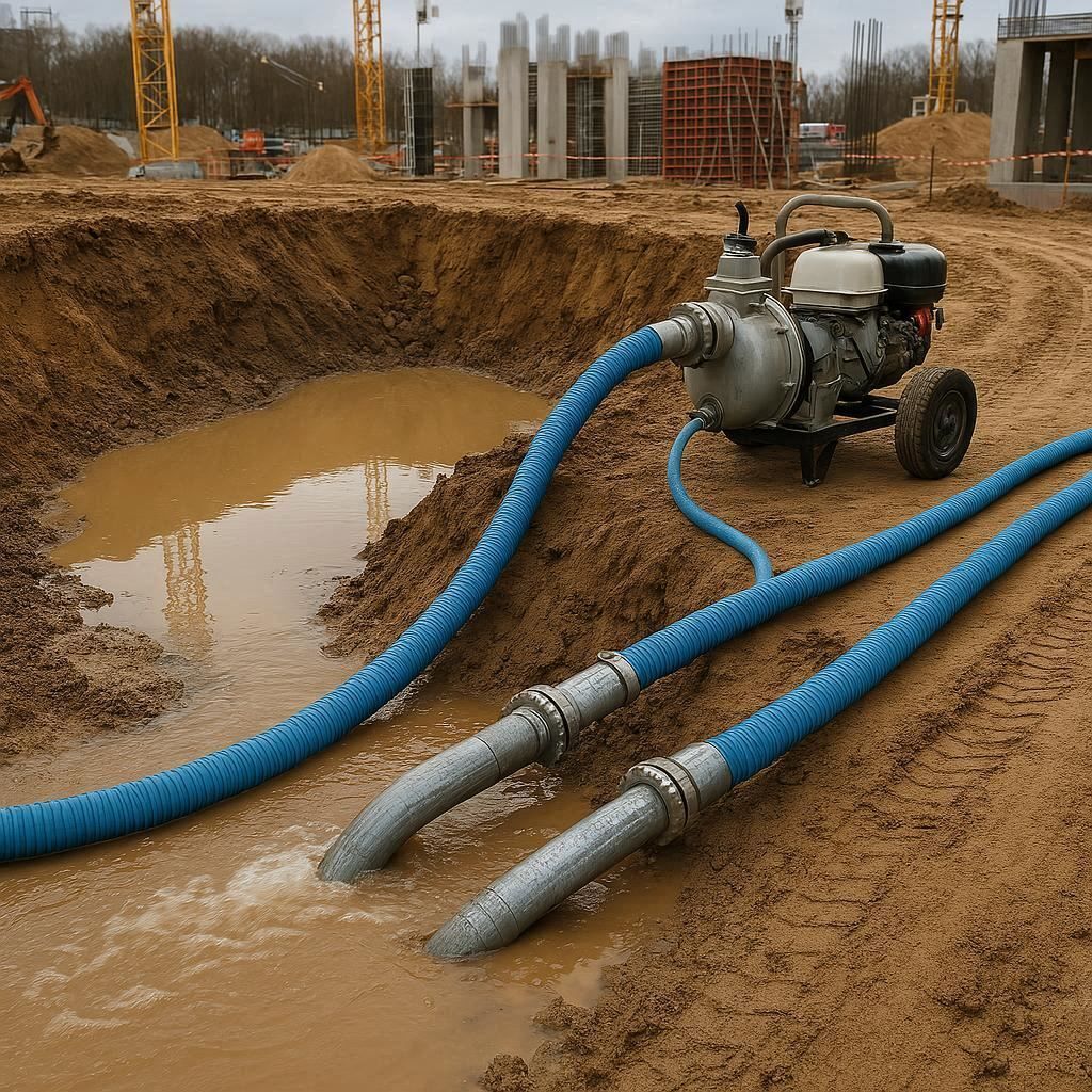 Водопонижение и осушение котлована в Броннице