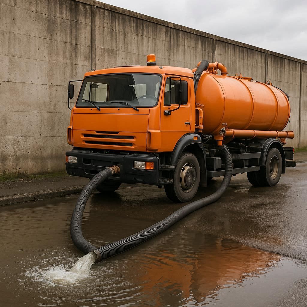 Откачка воды в Броннице