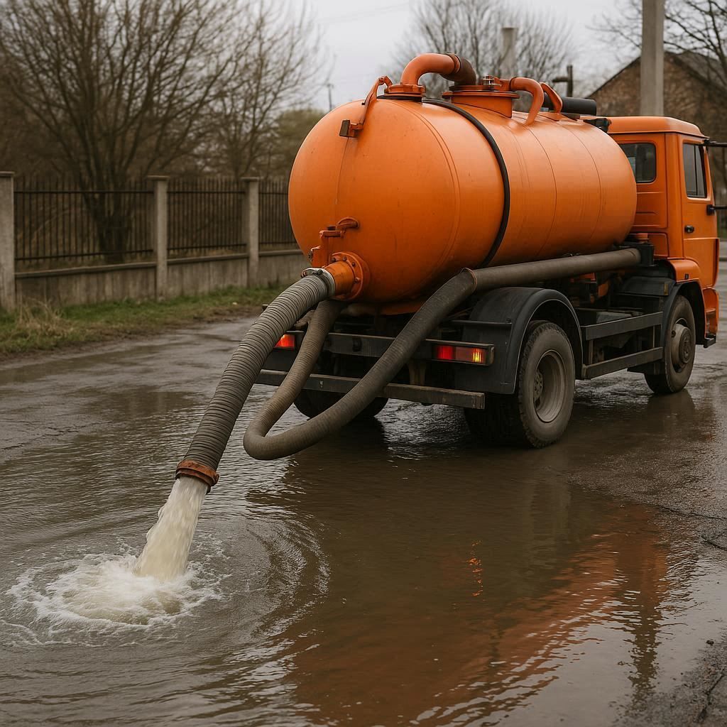 Откачка воды в Броннице