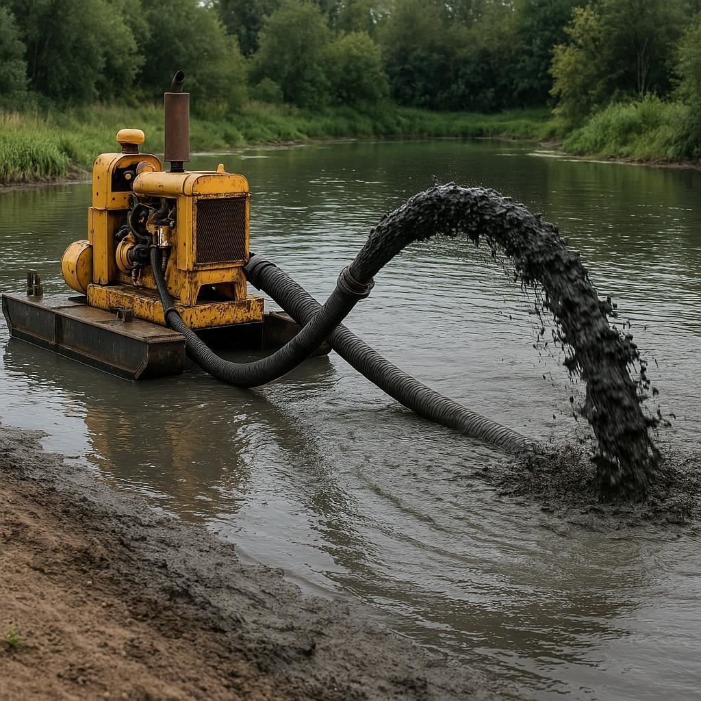 Очистка прудов и водоемов от ила в Броннице