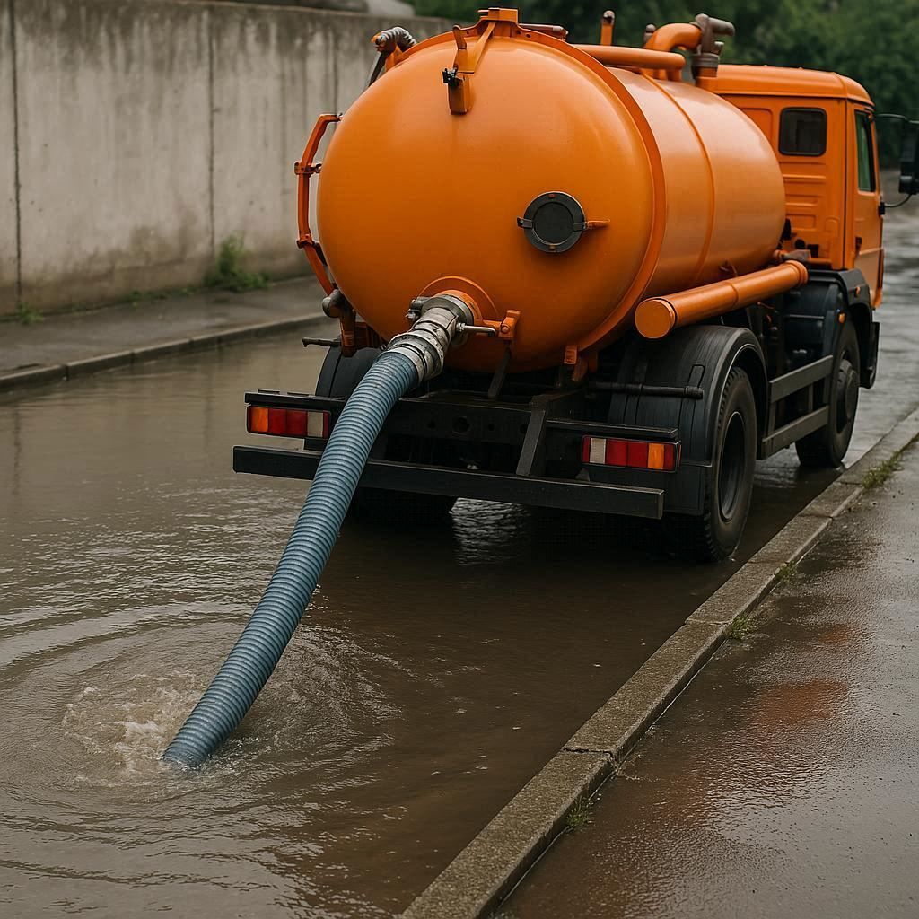 Откачка воды в Броннице